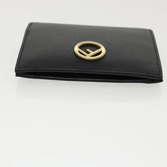FENDI Wallet Leather Black F Logo with box - Picture 4 of 12